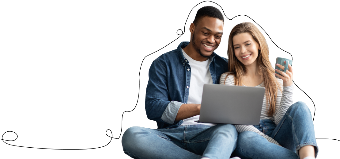 man and woman on compuer